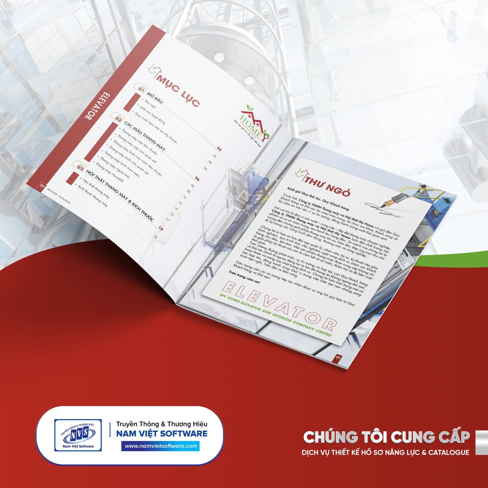 Bố cục catalogue sản phẩm thang máy hiện đại Bố cục catalogue sản phẩm thang máy hiện đại
