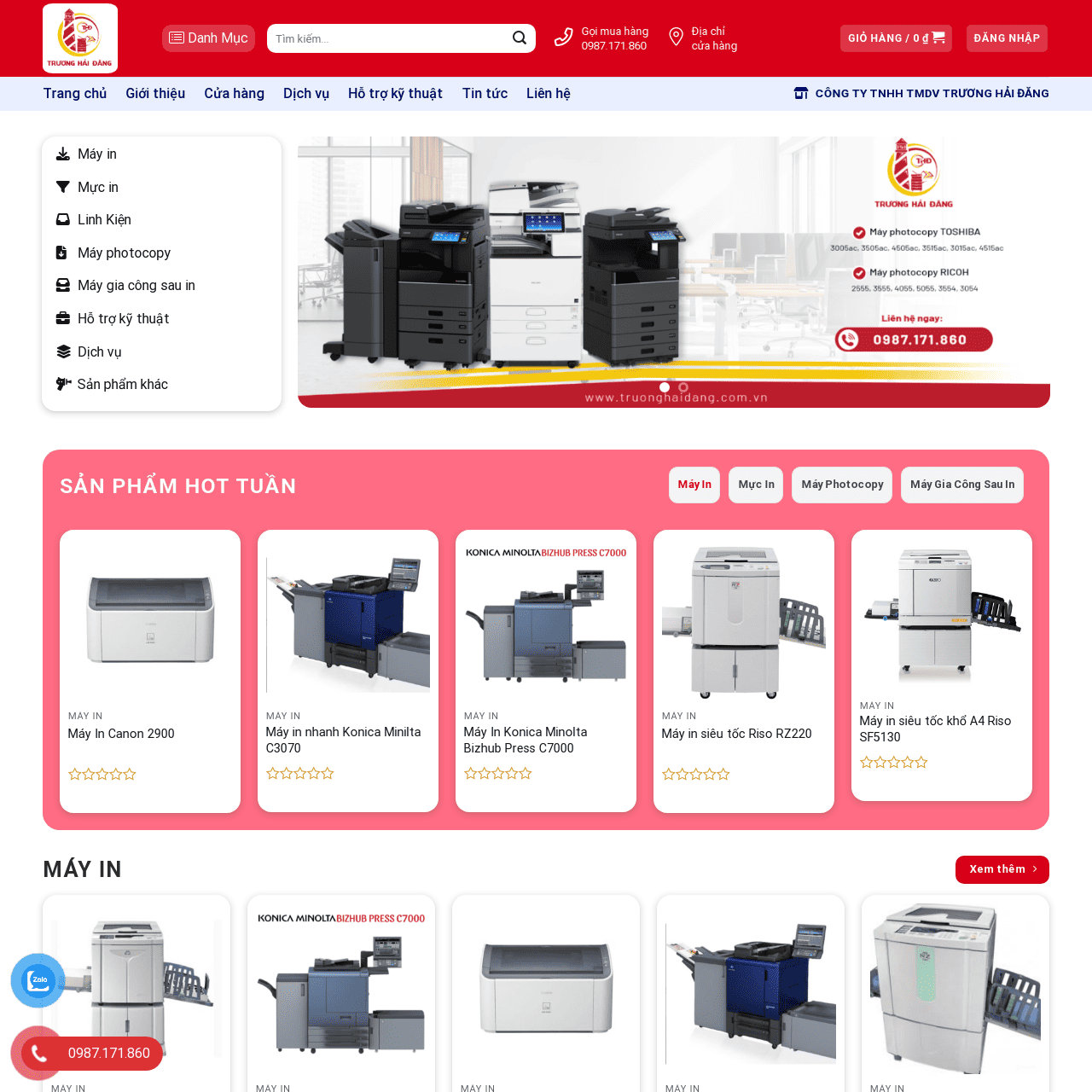 Mẫu website thiết bị văn phòng