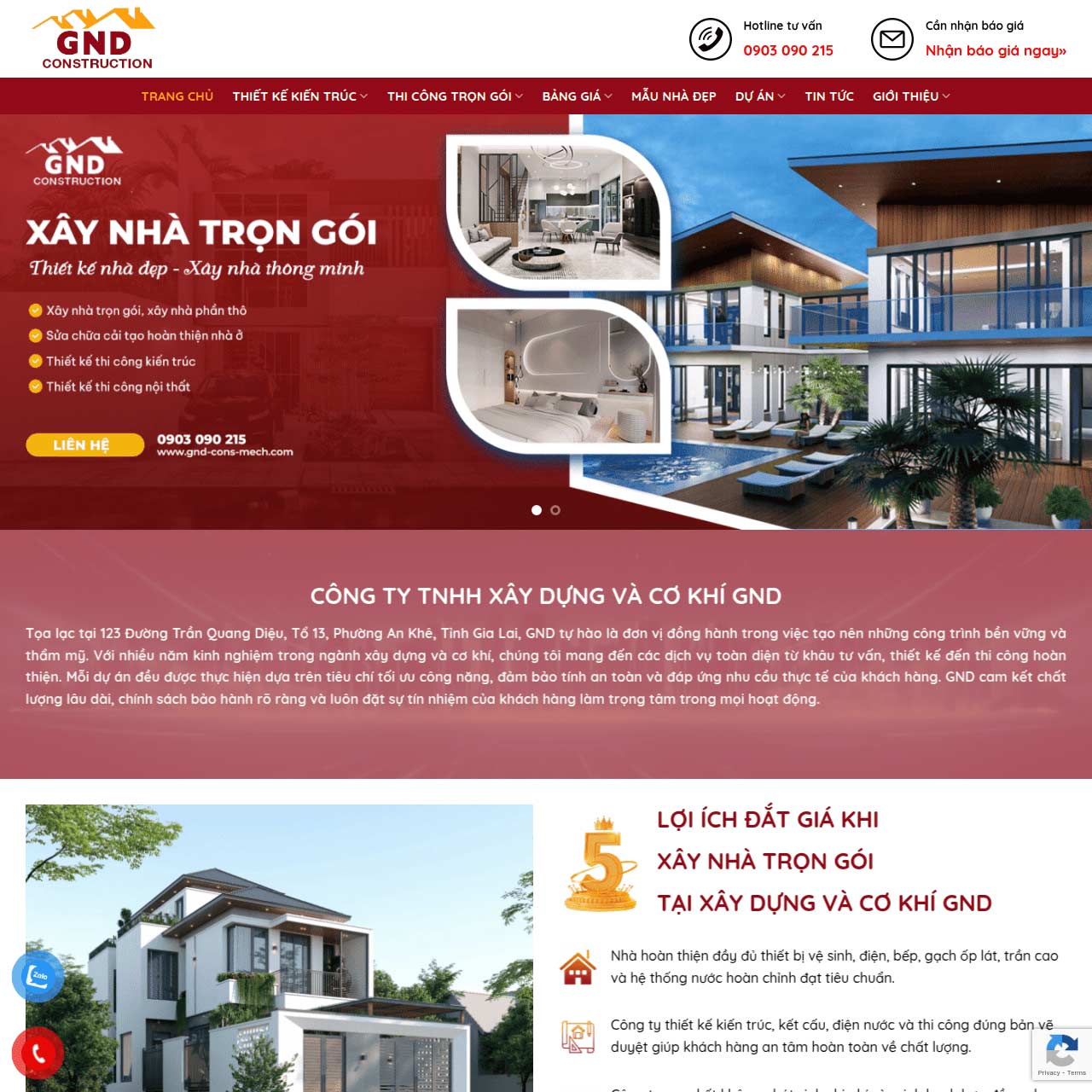 Mẫu website công ty nội thất