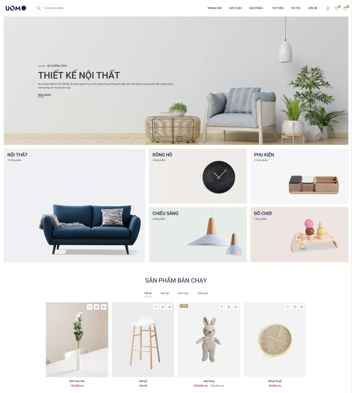 Dịch vụ thiết kế website nội thất theo yêu cầu