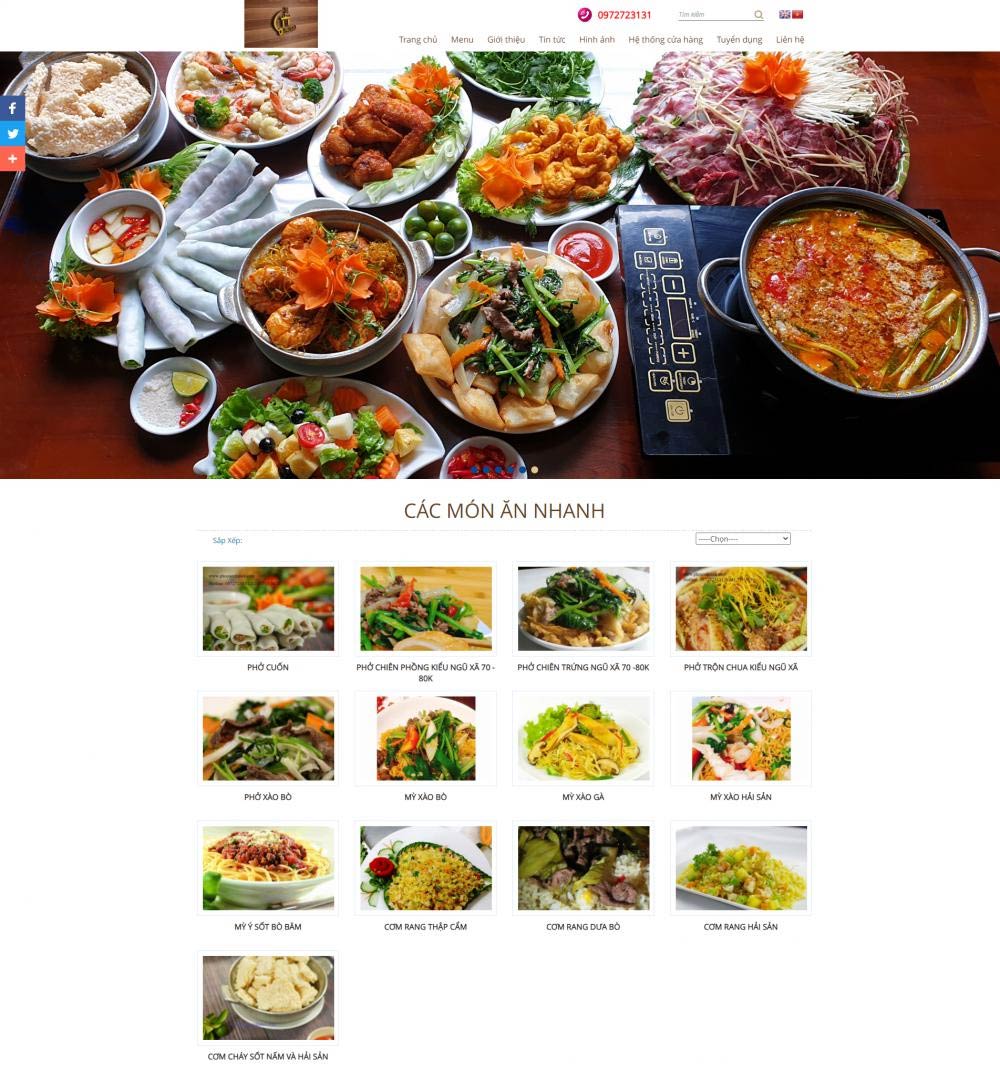 Mẫu website suất ăn công nghiệp hiện đại Mẫu website suất ăn công nghiệp hiện đại