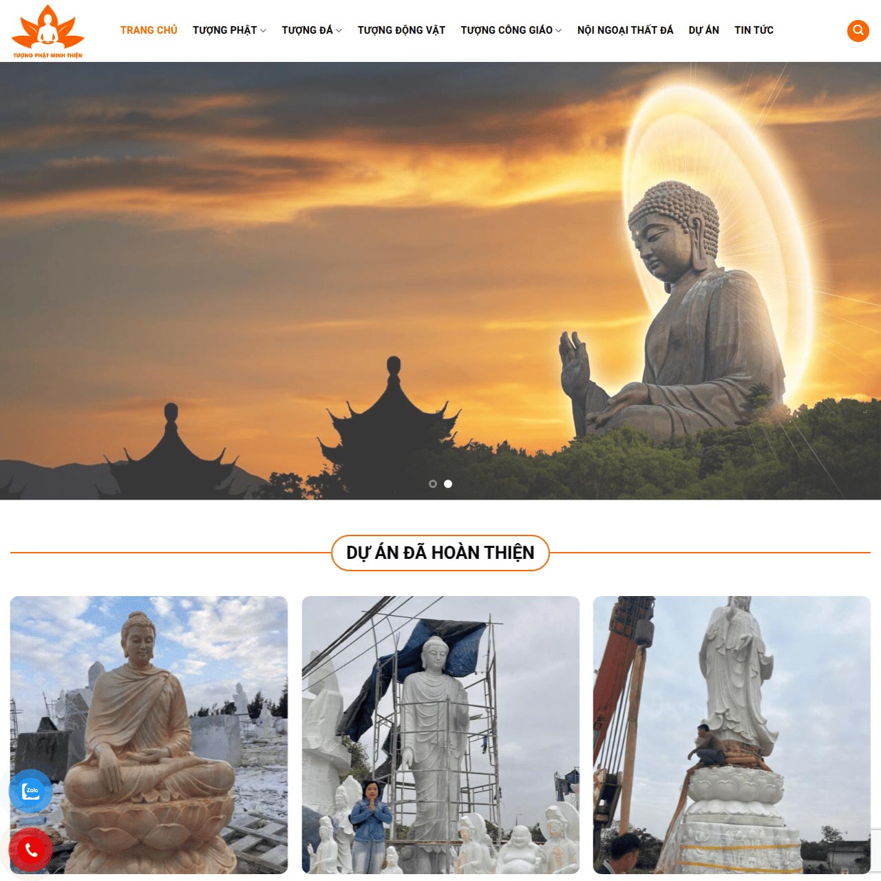Mẫu website tượng đá Mẫu website tượng đá