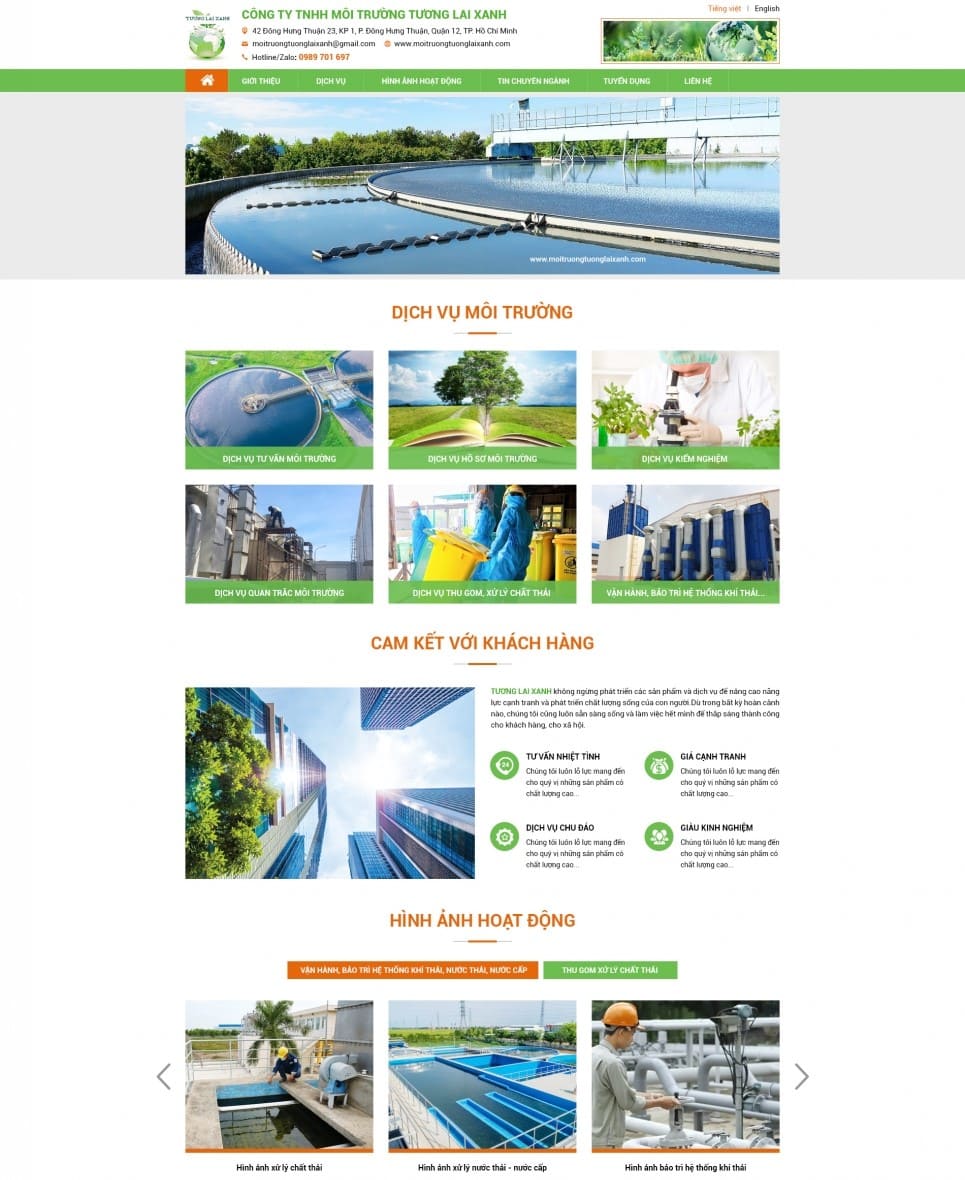 Tính năng website môi trường, Website môi trường chuyên nghiệp, Thiết kế web môi trường
