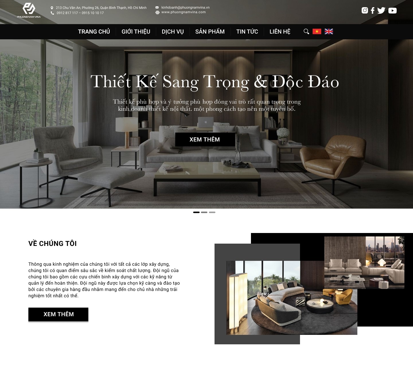 Dịch vụ thiết kế web nội thất chuyên nghiệp