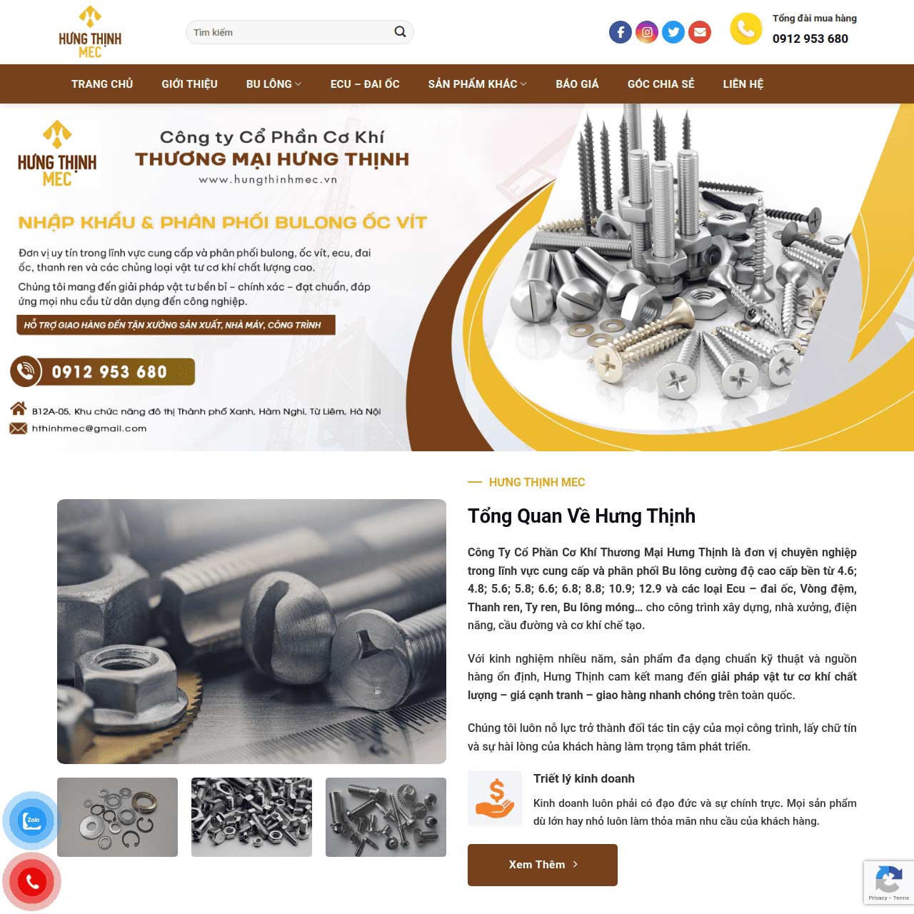Mẫu website doanh nghiệp cơ khí Mẫu website doanh nghiệp cơ khí