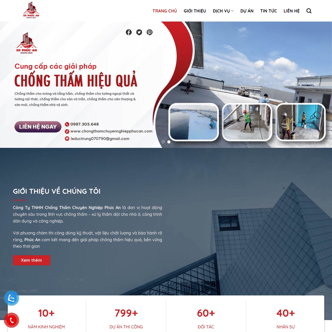 Mẫu website chống thấm Mẫu website chống thấm