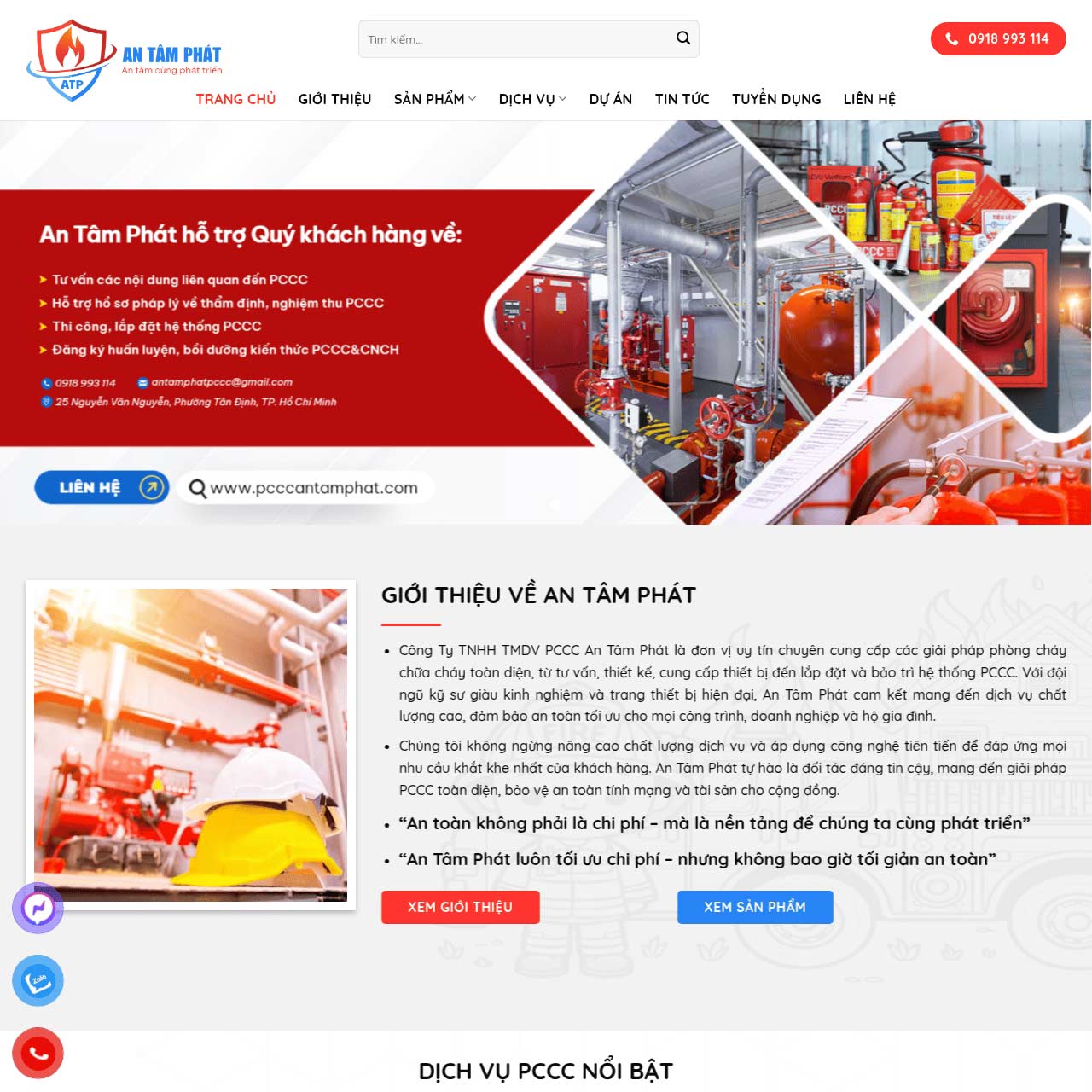 Mẫu website phòng cháy chữa cháy Mẫu website phòng cháy chữa cháy