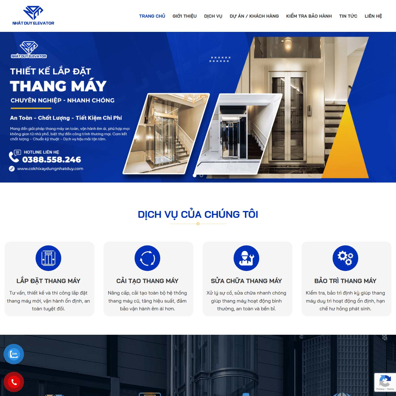 Mẫu website doanh nghiệp thang máy Mẫu website doanh nghiệp thang máy