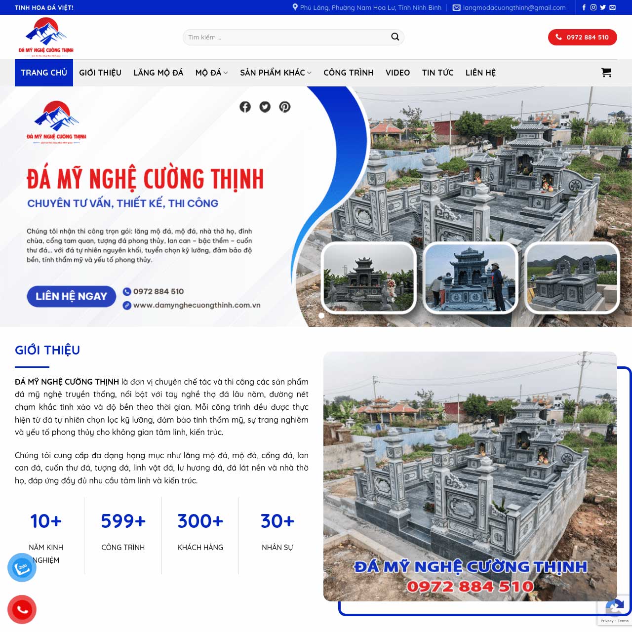 Mẫu website đá mỹ nghệ Mẫu website đá mỹ nghệ