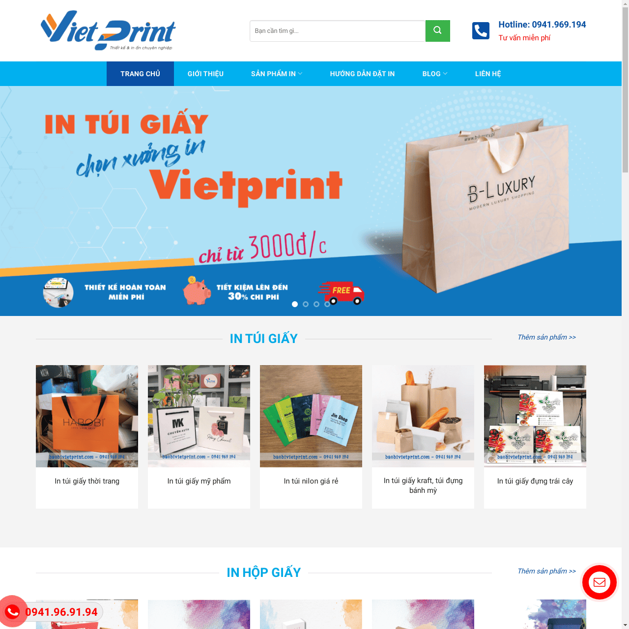 Mẫu website in túi giấy Mẫu website in túi giấy