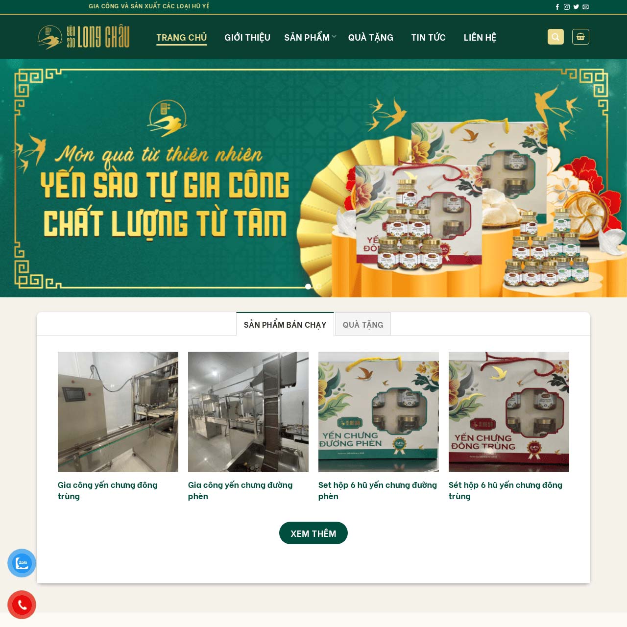 Mẫu website yến sào Mẫu website yến sào