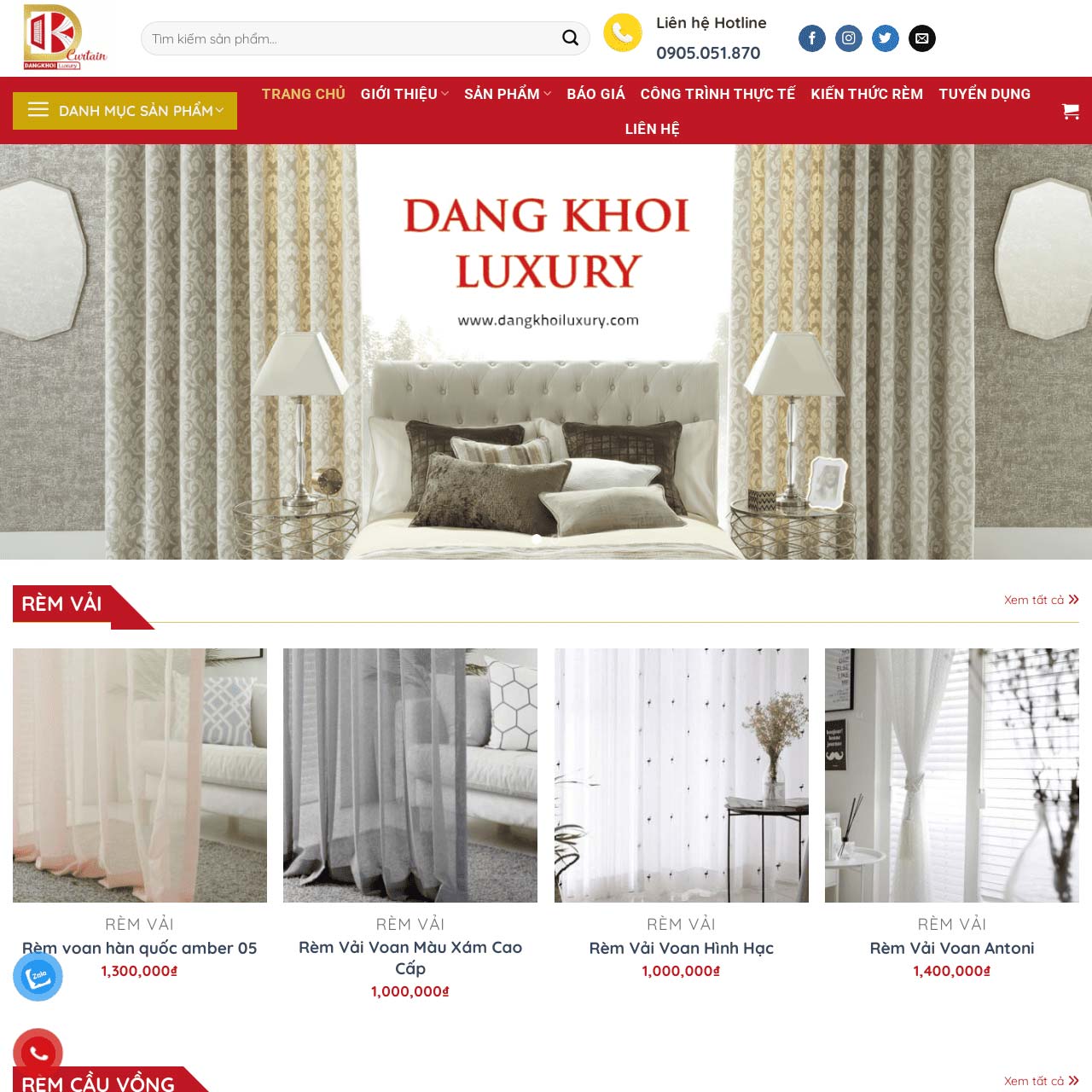 Mẫu website rèm Mẫu website rèm