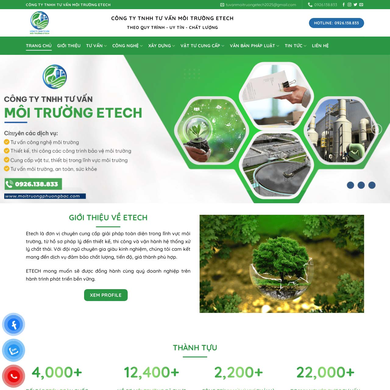 Thiết kế website môi trường chuyên nghiệp Thiết kế website môi trường chuyên nghiệp
