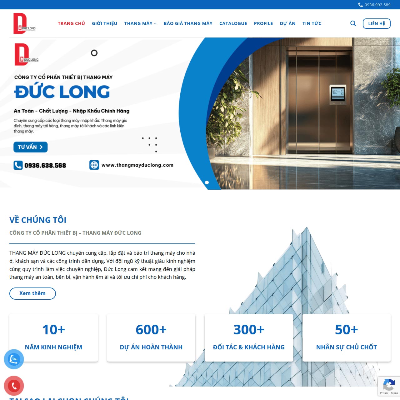 Dịch vụ thiết kế website thang máy chuyên nghiệp