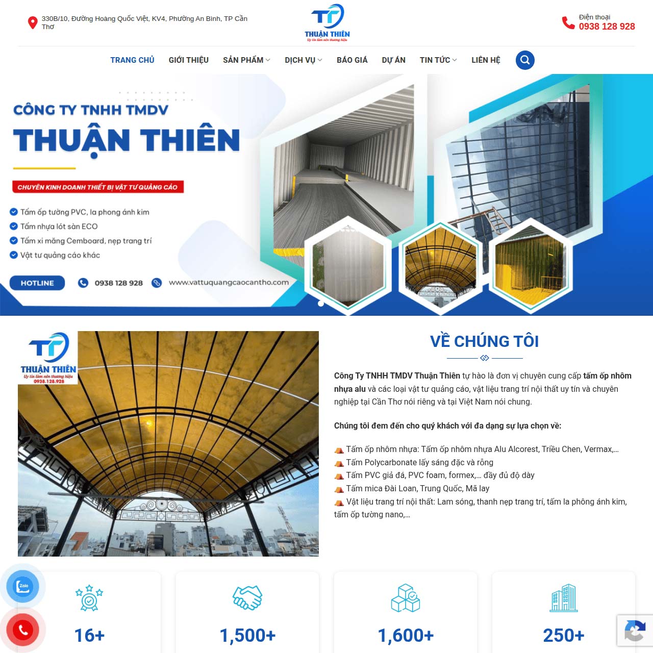 Mẫu website vật tư quảng cáo Mẫu website vật tư quảng cáo