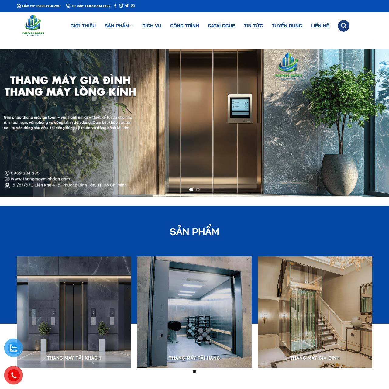 Dịch vụ thiết kế web thang máy chuẩn SEO