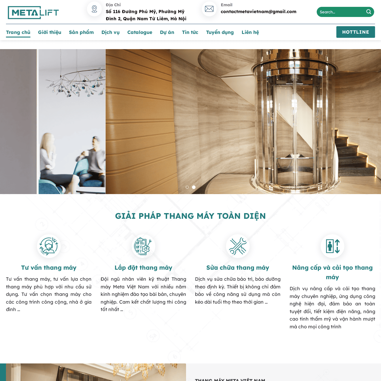 Tính năng website thang máy