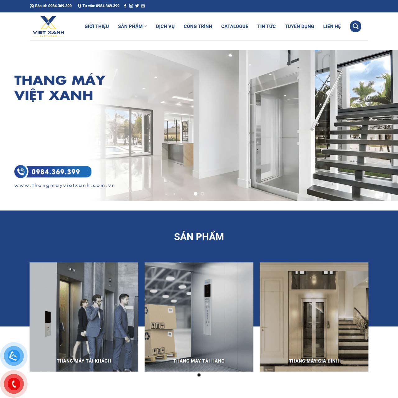 Dịch vụ thiết kế website công ty thang máy uy tín