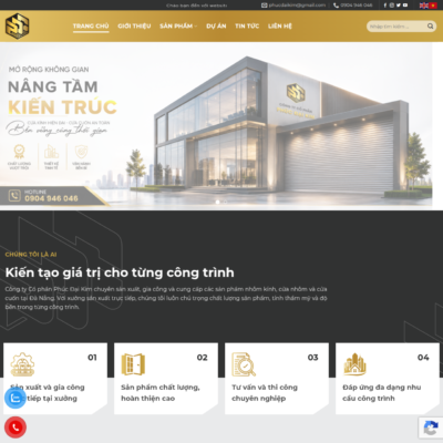 Hoàn thành thiết kế và bàn giao website cửa nhôm xingfa, mặt dựng kính cho công ty cổ phần Phúc Đại Kim đưa vào sử dụng