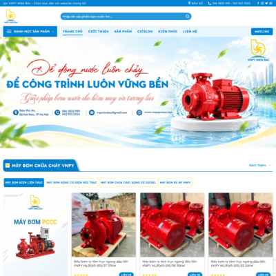 Hoàn thành thiết kế và bàn giao website cho công ty VNPY Miền Bắc. Chuyên sản xuất phân phối lắp đặt máy bơm PCCC đưa vào sử dụng.