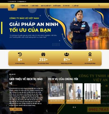 Chi phí thiết kế website công ty bảo vệ dao động từ 4.000.000 đến 9.000.000 VNĐ tùy thuộc dùng mẫu có sẵn hay lập trình riêng theo yêu cầu.