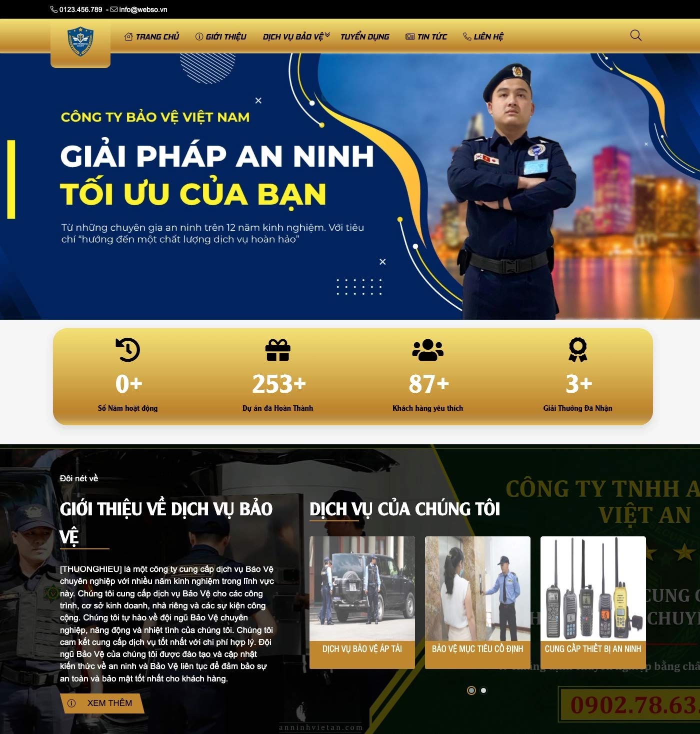Thiết kế website công ty bảo vệ chuyên nghiệp Thiết kế website công ty bảo vệ chuyên nghiệp