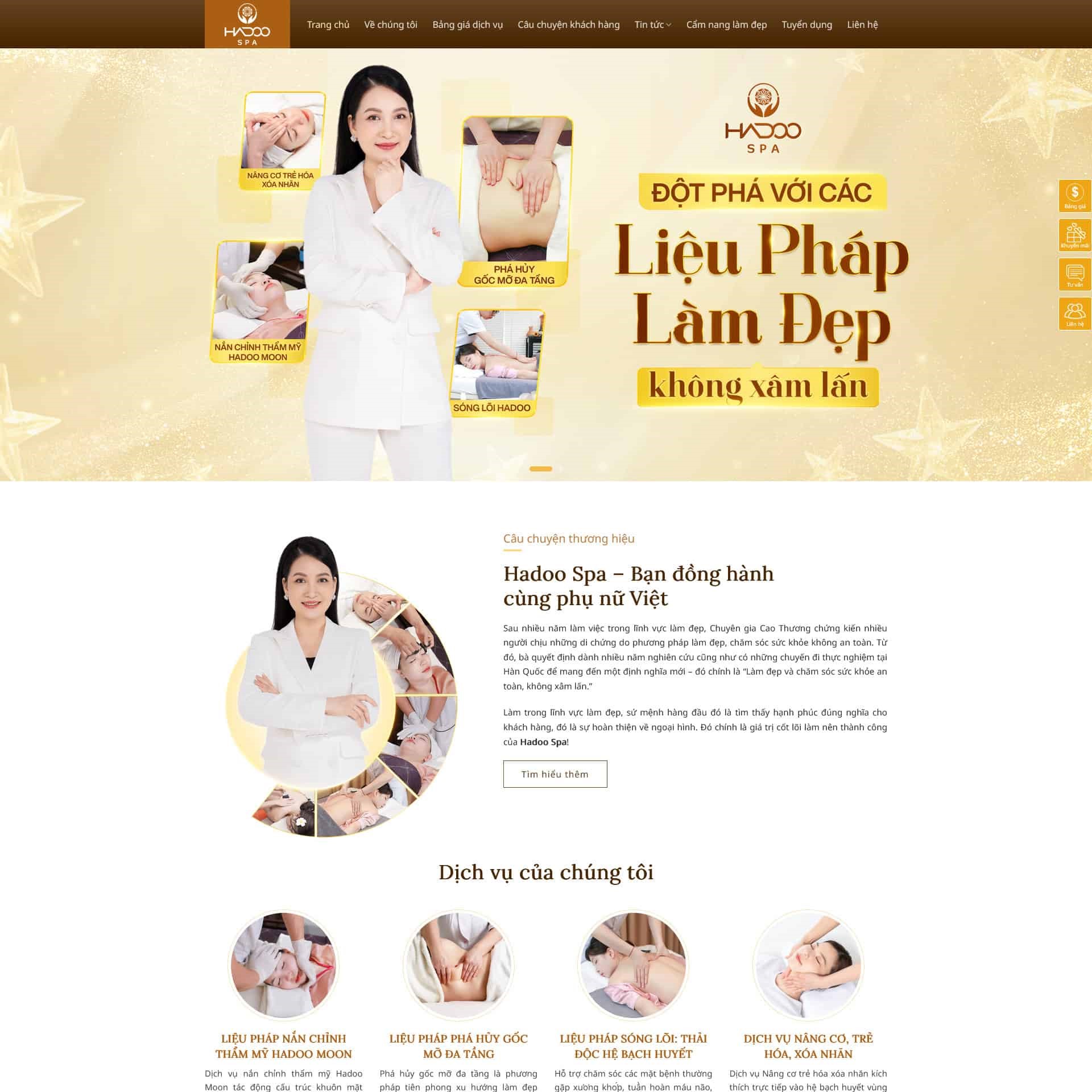 Mẫu website spa hiện đại, sang trọng Mẫu website spa hiện đại, sang trọng