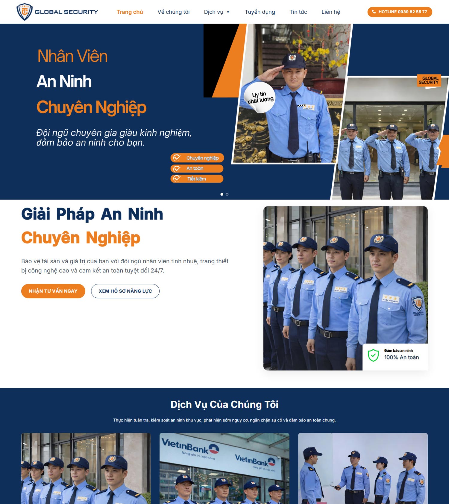 Thiết kế website dịch vụ bảo vệ chuyên nghiệp