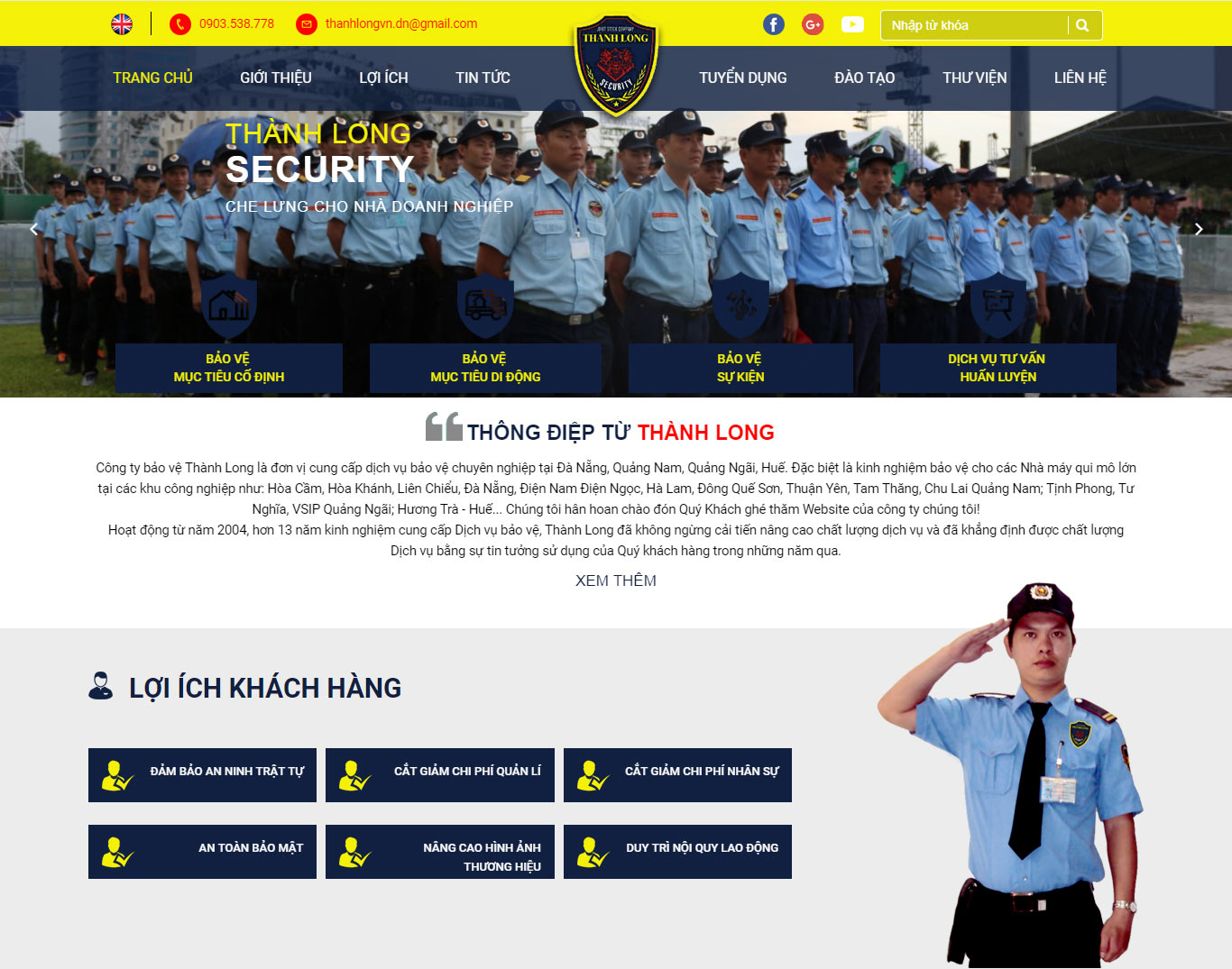 Website bảo vệ chuyên nghiệp, Thiết kế website dịch vụ bảo vệ, Tính năng website công ty bảo vệ