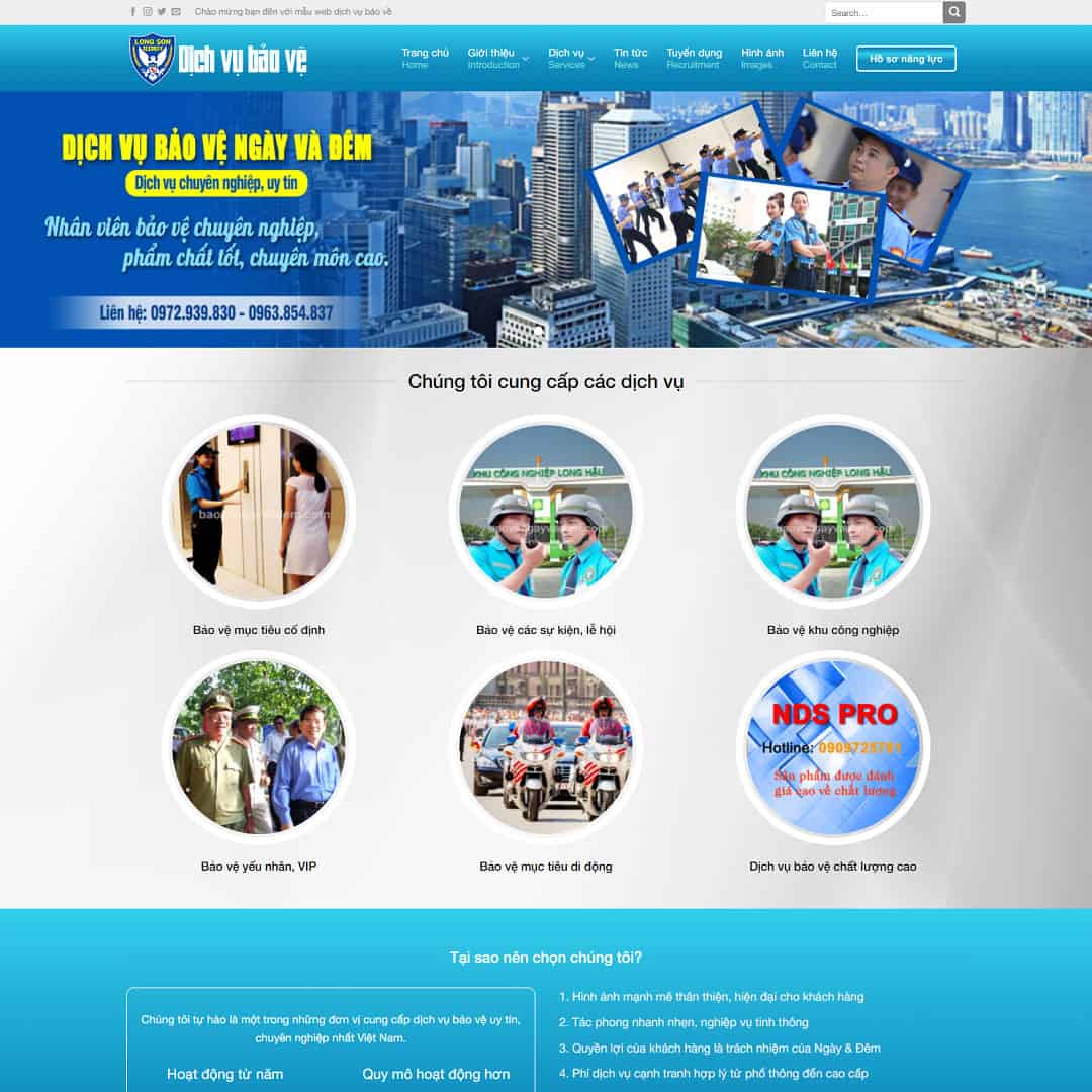 Mẫu website dịch vụ bảo vệ, Mẫu web công ty bảo vệ đẹp, Giao diện website công ty bảo vệ, Website công ty bảo vệ đẹp 
