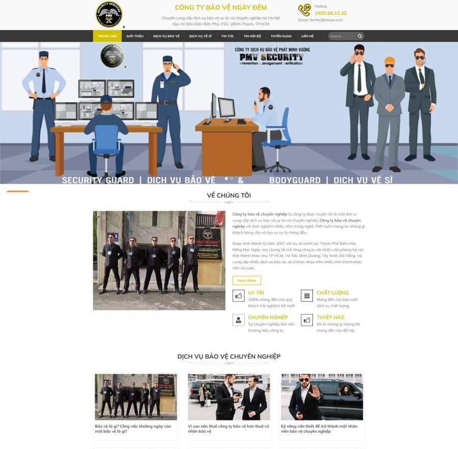 Mẫu website dịch vụ bảo vệ, Mẫu web công ty bảo vệ đẹp, Giao diện website công ty bảo vệ, Website công ty bảo vệ đẹp 