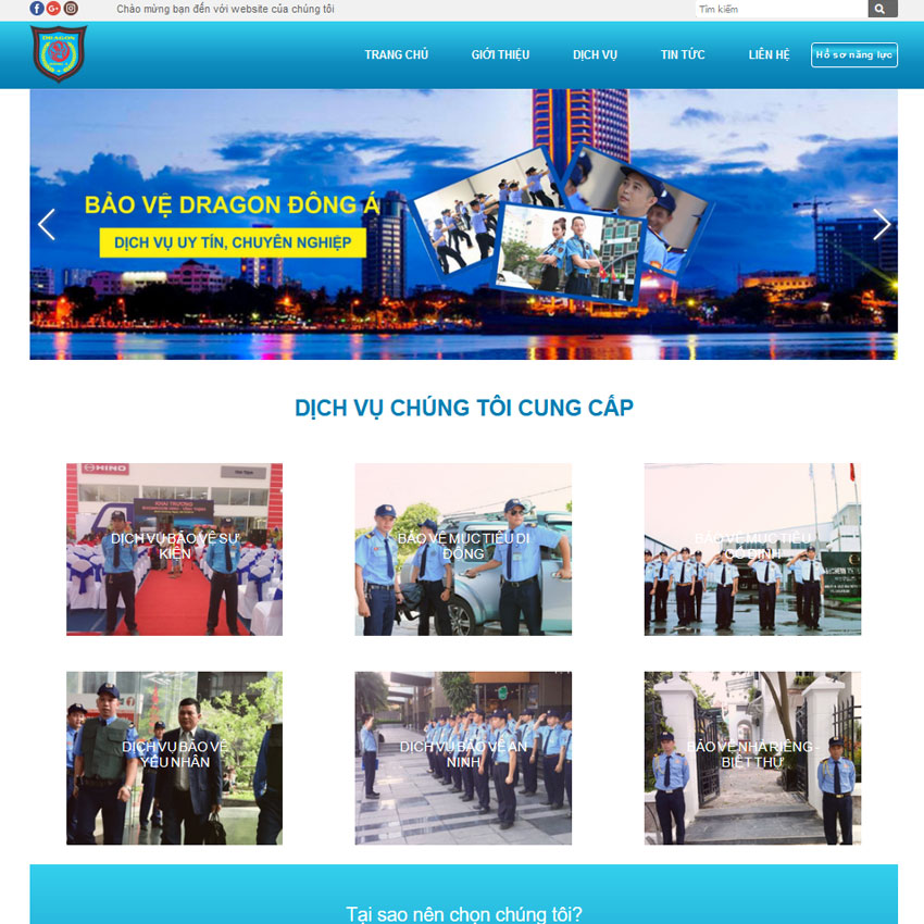 Mẫu website dịch vụ bảo vệ, Mẫu web công ty bảo vệ đẹp, Giao diện website công ty bảo vệ, Website công ty bảo vệ đẹp 