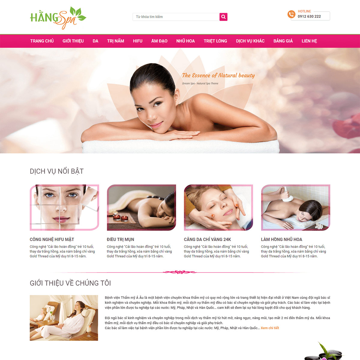 Mẫu web spa đẹp, Giao diện website spa, Mẫu website spa chuyên nghiệp, Website spa hiện đại