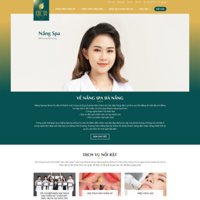Mẫu website spa đẹp ✔️ với giao diện chuyên nghiệp, bố cục hiện đại, nổi bật dịch vụ, bảng giá, hình ảnh và thông tin ✔️ đặt lịch cho spa.