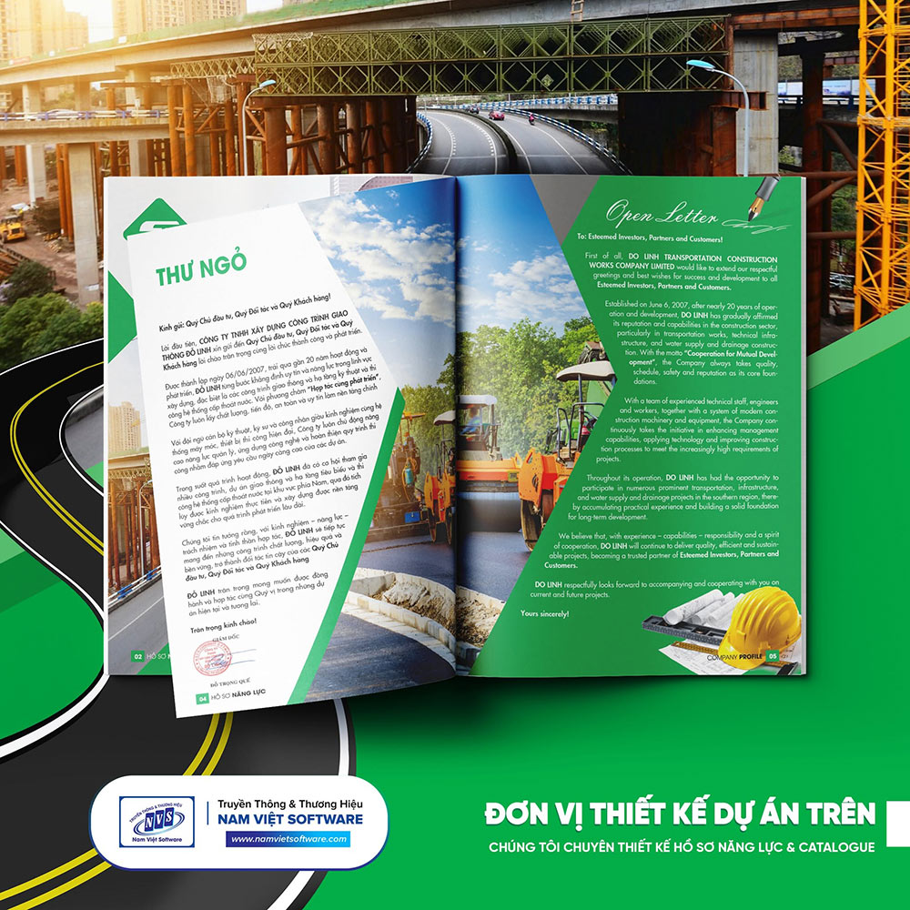 Bố cục hồ sơ năng lực công ty xây dựng hiện đại