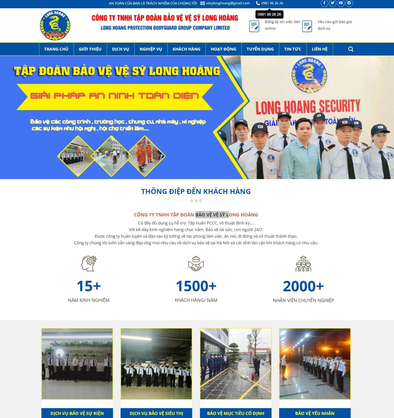 Thiết kế website công ty bảo vệ chuẩn SEO