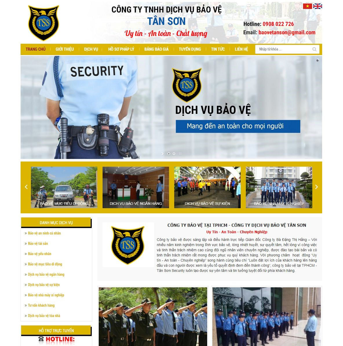 Giao diện website công ty bảo vệ hiện đại Giao diện website công ty bảo vệ hiện đại