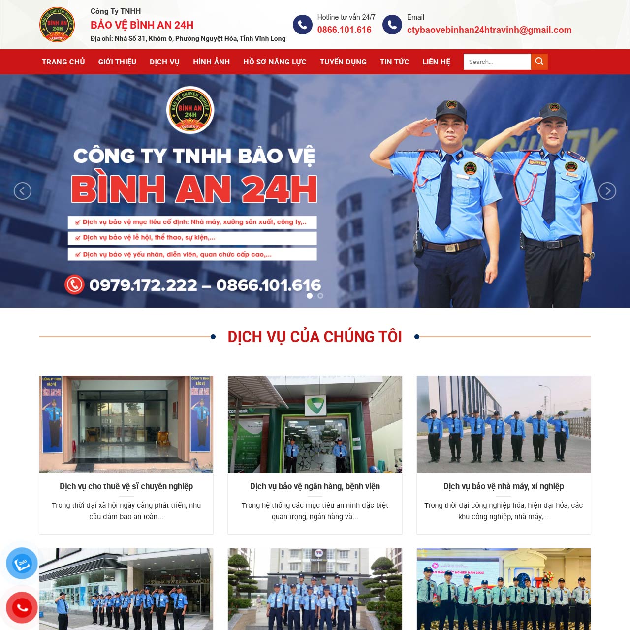 Thiết kế website công ty bảo vệ chuyên nghiệp Thiết kế website công ty bảo vệ chuyên nghiệp