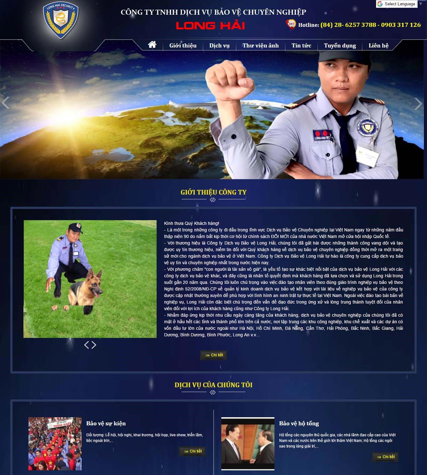 Giao diện website dịch vụ bảo vệ hiện đại Giao diện website dịch vụ bảo vệ hiện đại