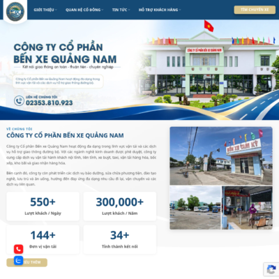 Hoàn thành thiết kế & bàn giao website cho Công ty Cổ phần Bến xe Quảng Nam hoạt động đa dạng trong lĩnh vực vận tải và các dịch vụ hỗ trợ giao thông đường bộ